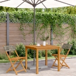 Sedie da Bistrò 2 pz Grigie Legno Massello Acacia e Polyrattan