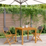 Sedie da Bistrò 2pz Antracite Legno Massello Acacia e Tessuto