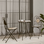 Sedie da Bistrò Pieghevoli 2 pz Terracotta e Bianco in Ceramica