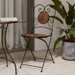 Sedie da Bistrò Pieghevoli 2 pz Terracotta in Ceramica
