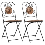 Sedie da Bistrò Pieghevoli 2 pz Terracotta in Ceramica