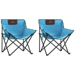 Sedie da Campeggio con Tasca Pieghevoli 2 pz Blu Brillante