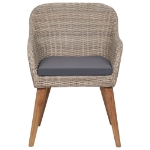 Sedie da Esterno con Cuscini 2 pz in Polyrattan Marrone