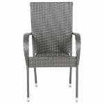 Sedie da Esterno Impilabili 4 pz Grigie in Polyrattan