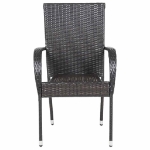 Sedie da Esterno Impilabili 6 pz in Polyrattan Marrone