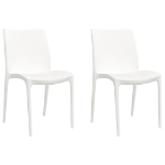 Sedie da Giardino 2 pz Bianche 50x46x80 cm in Polipropilene