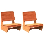 Sedie da Giardino 2 pz Cera Marrone Legno Massello di Pino