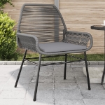 Sedie da Giardino 2 pz con Cuscini Grigio in Polyrattan