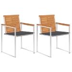 Sedie da Giardino 2 pz con Cuscini in Legno Acacia e Acciaio