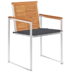 Sedie da Giardino 2 pz con Cuscini in Legno Acacia e Acciaio