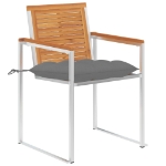 Sedie da Giardino 2 pz con Cuscini in Legno Acacia e Acciaio