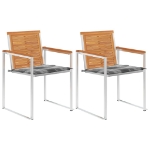 Sedie da Giardino 2 pz con Cuscini in Legno Acacia e Acciaio