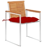 Sedie da Giardino 2 pz con Cuscini in Legno Acacia e Acciaio