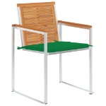 Sedie da Giardino 2 pz con Cuscini in Legno Acacia e Acciaio