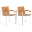 Sedie da Giardino 2 pz con Cuscini in Legno Acacia e Acciaio
