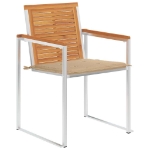 Sedie da Giardino 2 pz con Cuscini in Legno Acacia e Acciaio