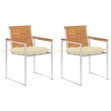 Sedie da Giardino 2 pz con Cuscini in Legno Acacia e Acciaio
