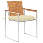 Sedie da Giardino 2 pz con Cuscini in Legno Acacia e Acciaio