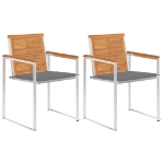 Sedie da Giardino 2 pz con Cuscini in Legno Acacia e Acciaio