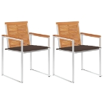 Sedie da Giardino 2 pz con Cuscini in Legno Acacia e Acciaio
