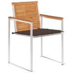 Sedie da Giardino 2 pz con Cuscini in Legno Acacia e Acciaio