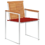 Sedie da Giardino 2 pz con Cuscini in Legno Acacia e Acciaio
