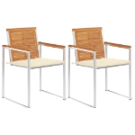 Sedie da Giardino 2 pz con Cuscini in Legno Acacia e Acciaio