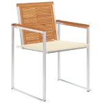 Sedie da Giardino 2 pz con Cuscini in Legno Acacia e Acciaio