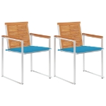 Sedie da Giardino 2 pz con Cuscini in Legno Acacia e Acciaio