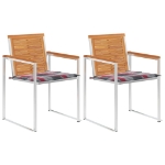 Sedie da Giardino 2 pz con Cuscini in Legno Acacia e Acciaio