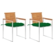 Sedie da Giardino 2 pz con Cuscini in Legno Acacia e Acciaio