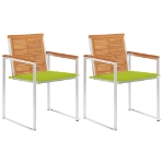 Sedie da Giardino 2 pz con Cuscini in Legno Acacia e Acciaio