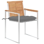 Sedie da Giardino 2 pz con Cuscini in Legno di Teak e Acciaio