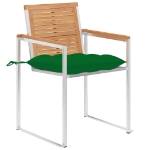 Sedie da Giardino 2 pz con Cuscini in Legno di Teak e Acciaio