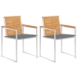 Sedie da Giardino 2 pz con Cuscini in Legno di Teak e Acciaio