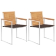 Sedie da Giardino 2 pz con Cuscini in Legno di Teak e Acciaio