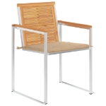 Sedie da Giardino 2 pz con Cuscini in Legno di Teak e Acciaio