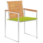 Sedie da Giardino 2 pz con Cuscini in Legno di Teak e Acciaio