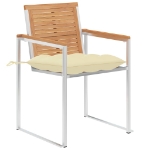 Sedie da Giardino 2 pz con Cuscini in Legno di Teak e Acciaio