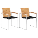 Sedie da Giardino 2 pz con Cuscini in Legno di Teak e Acciaio