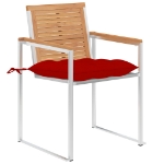 Sedie da Giardino 2 pz con Cuscini in Legno di Teak e Acciaio