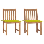 Sedie da Giardino 2 pz con Cuscini in Legno Massello di Teak