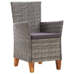 Sedie da Giardino 2 pz con Cuscini in Polyrattan Grigio