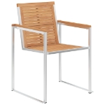 Sedie da Giardino 2 pz in Legno Massello di Teak e Acciaio Inox