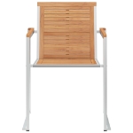 Sedie da Giardino 2 pz in Legno Massello di Teak e Acciaio Inox