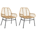 Sedie da Giardino 2 pz Marroni in Polyrattan