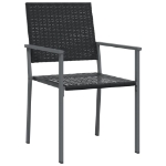 Sedie da Giardino 2 pz Nere 54x62,5x89 cm in Polyrattan