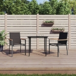 Sedie da Giardino 2 pz Nere 55x61,5x90 cm Textilene e Acciaio