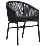 Sedie da Giardino 2 pz Nere in Rattan PE