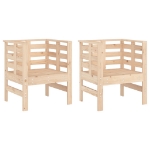 Sedie da Giardino 2pz 61,5x53x71 cm in Legno Massello di Pino